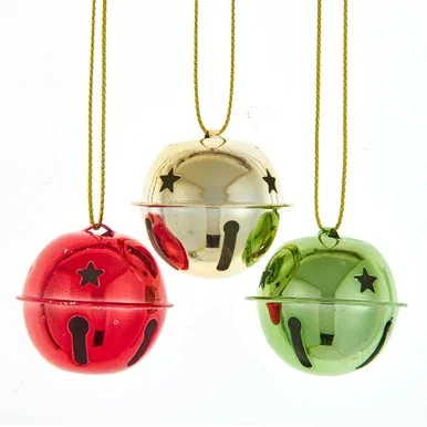 Pack of 6 Jingle Bell Christmas Ornaments 4″