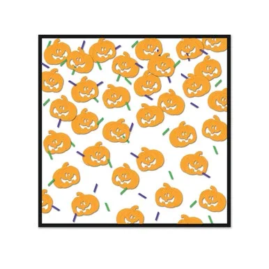 Pack of 6 Metallic Orange Pumpkin Face Halloween Celebration Confetti Bags 0.5 oz.