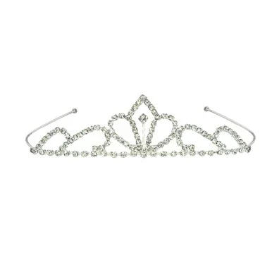 Pack of 6 Princess Classic Scroll Design Silver with Clear Rhinestones Royal Tiara