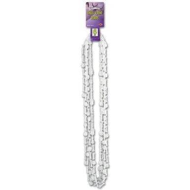 Pack of 72 Beaded Halloween Skull and Bone Necklaces 33″