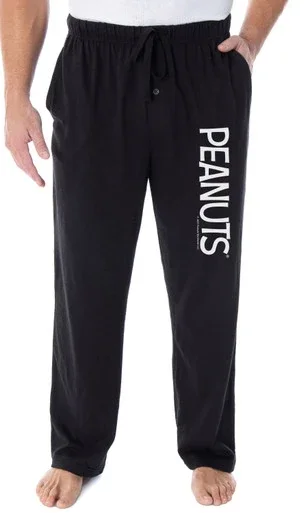 Peanuts Mens’ Classic Movie Comic Logo Sleep Pajama Pants Loungewear – 763059967983