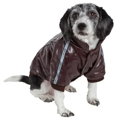 Pet Life Wuff-Rider Fashion Suede Stitched Pet Coat