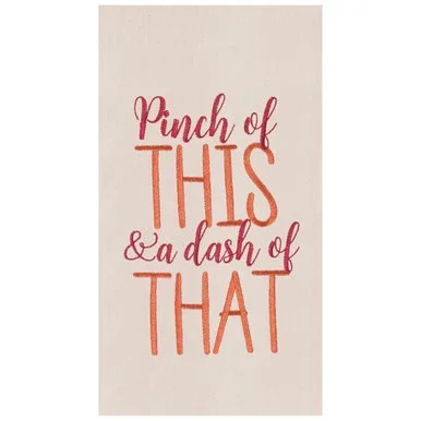Pinch of THIS & a dash of THAT Fall Harvest Autumn Embroidered (Not Printed) Flour Sack Kitchen Towel Decor Decoration