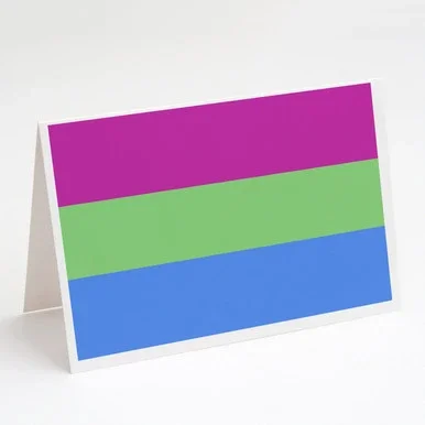 Polisexual Pride Greeting Cards and Envelopes Pack of 8 A7 Size 5×7 inch Blank Note Cards