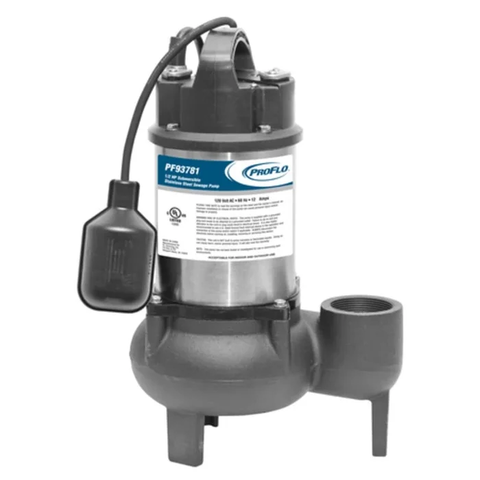 PROFLO 1/2 HP Cast Iron Submersible Sewage Pump with Tethered Float Switch