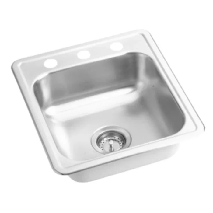 PROFLO Bealeton 17″ Rectangular Stainless Steel Drop In Bar Sink with 2 Faucet Holes at 4″ Centers
