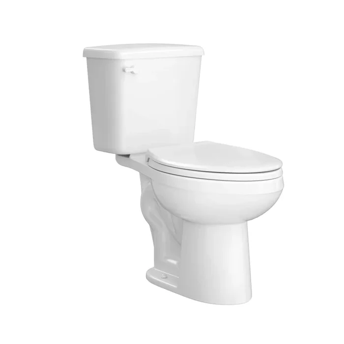 PROFLO Greenlee 0.8 GPF Two Piece Round Chair Height Toilet with Left Hand Lever – Less Seat, ADA Compliant