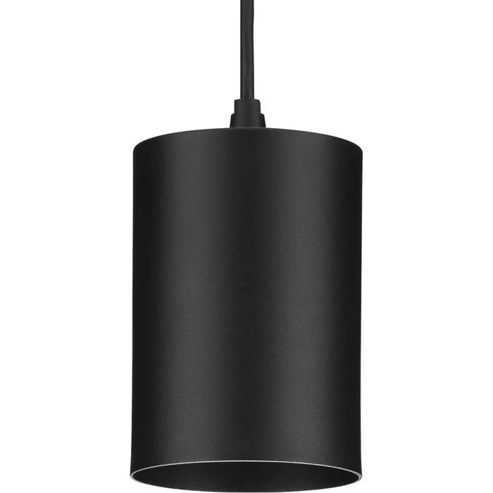 Progress Lighting 5” Black Outdoor LED Aluminum Cylinder Cord-Mount Hanging Light