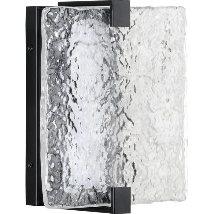 Progress Lighting 9″ Tall LED Wall Sconce with Water Glass Shade