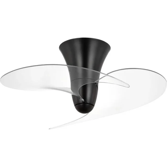 Progress Lighting Beal Collection 33.19-in. Two-Blade Matte Black Modern Ceiling Fan with Clear Blades