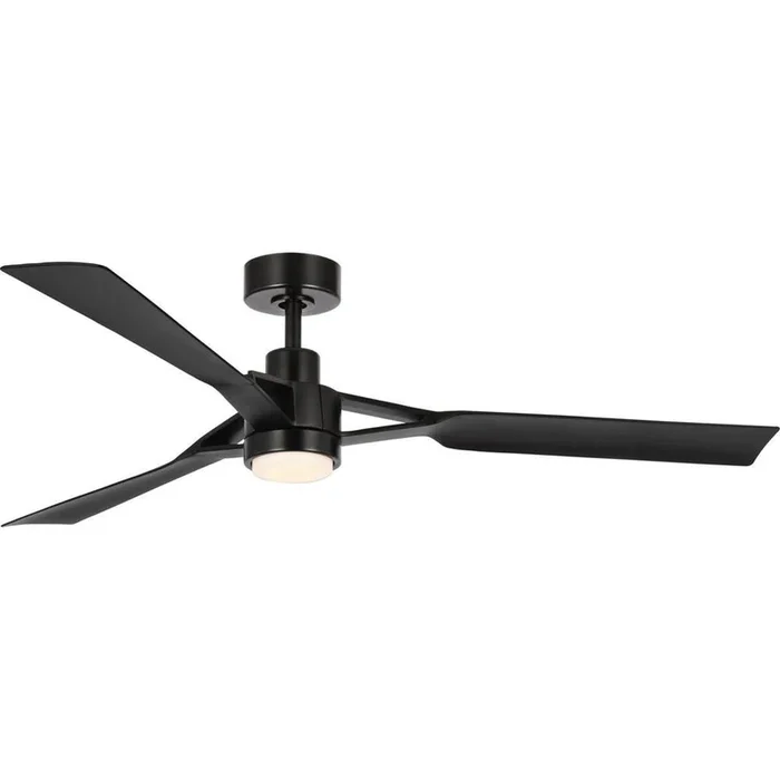 Progress Lighting Belen Collection 60-in Three-Blade Matte Black Modern Ceiling Fan with Matte Black Blades