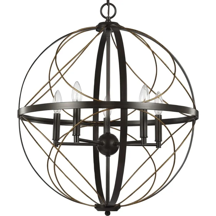 Progress Lighting Brandywine 5 Light 22″ Wide Globe Chandelier