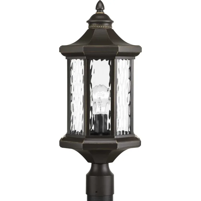 Progress Lighting Edition 9″ Wide Single Light Outdoor Post Light with Water Glass Shade