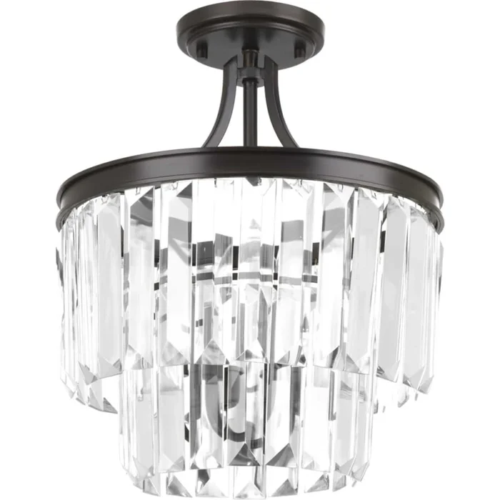Progress Lighting Glimmer 3 Light 13″ Semi-Flush Ceiling Fixture or Pendant