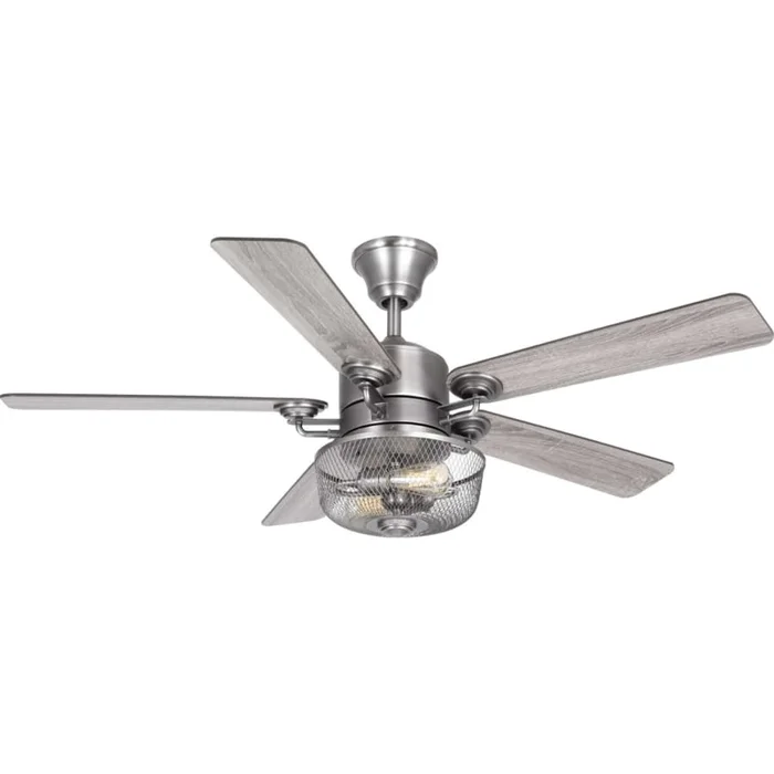 Progress Lighting Greer 54″ 5 Blade Indoor Ceiling Fan with Remote Control and Light Kit