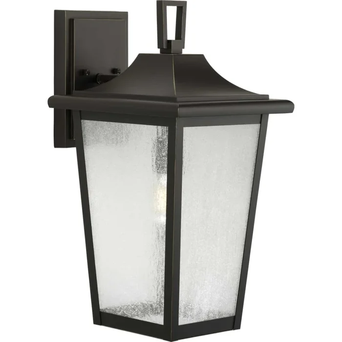 Progress Lighting Padgett 19″ Tall Outdoor Wall Sconce with Seedy Glass Shade