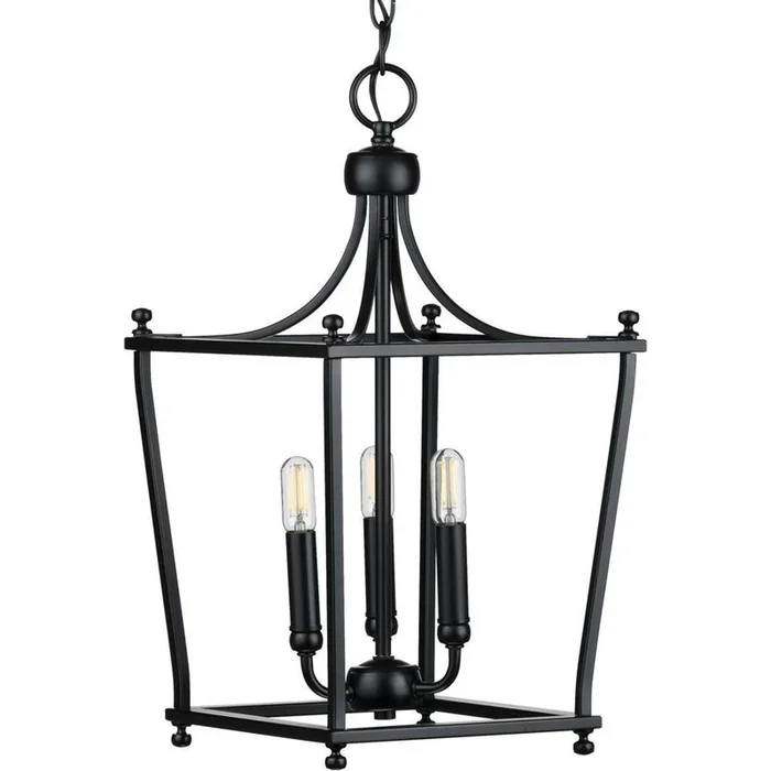 Progress Lighting Parkhurst Collection Black Three-Light Foyer