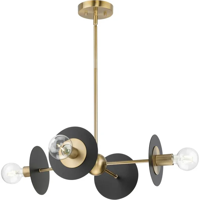 Progress Lighting Trimble Collection Four-Light Brushed Bronze Linear Chandelier