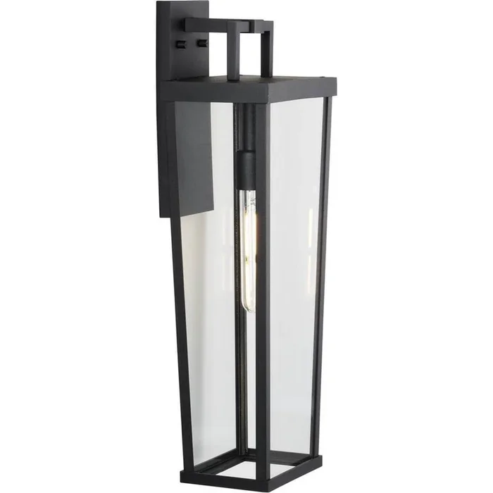 Progress Lighting Tryon Collection One-Light Large Black New Traditional Outdoor Wall Lantern