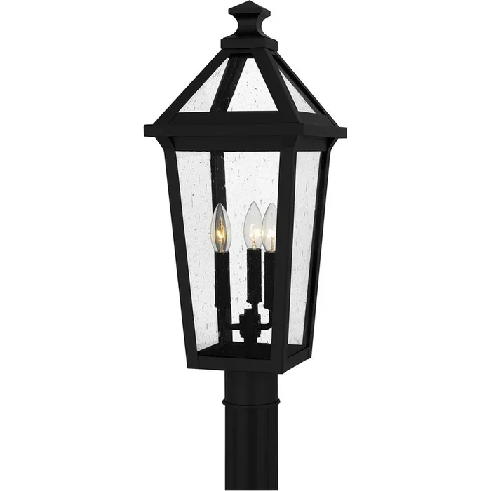 Quoizel Boulevard 3-Light Matte Black Outdoor Post Lantern