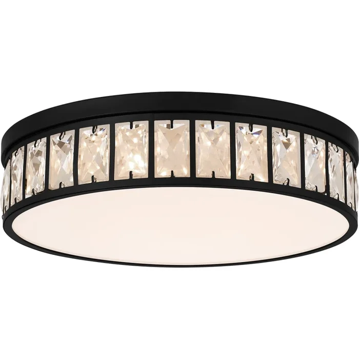 Quoizel Gibson 15″ Wide LED Flush Mount Drum Crystal Ceiling Fixture