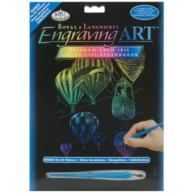 Rainbow Foil Engraving Art Kit 8″X10″-Hot Air Balloons