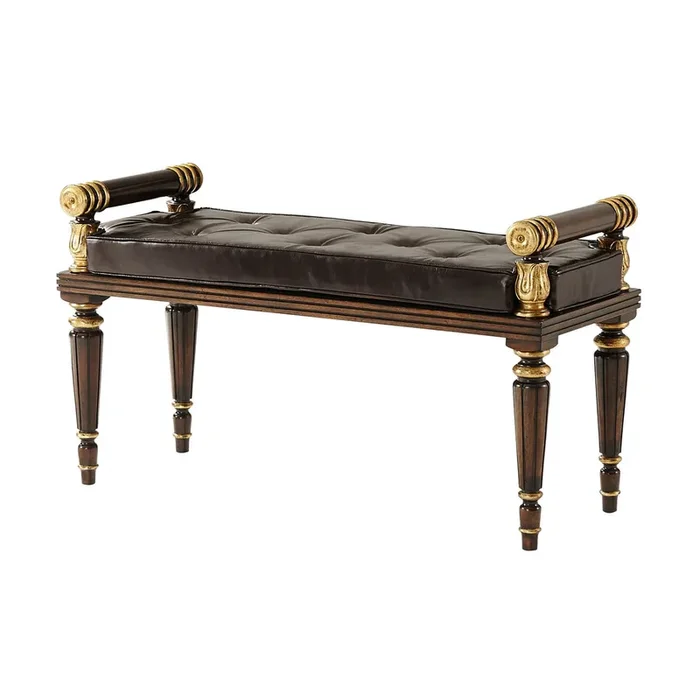 Regency Mahogany and Gilt Hall Bench