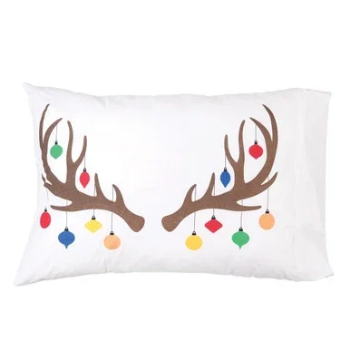 Reindeer Ornament Christmas Pillowcase for Twin Queen King Bed