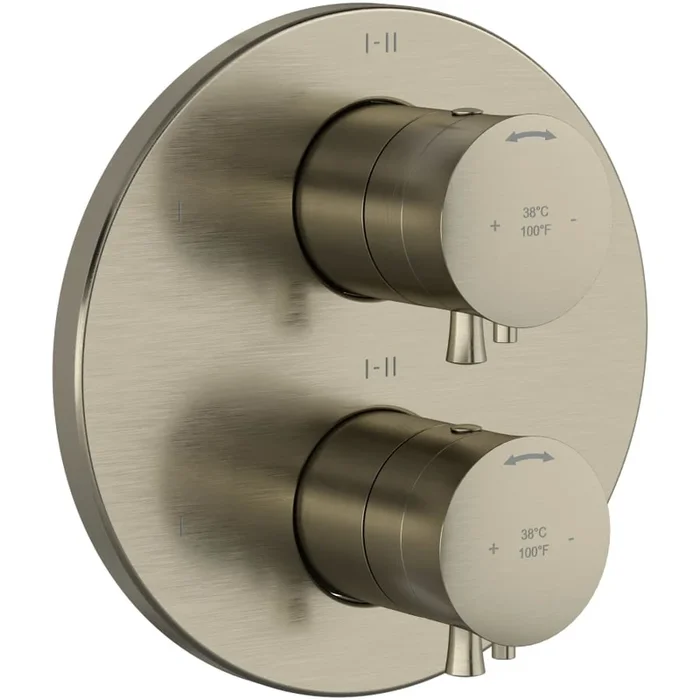 Riobel Edge Six Function Thermostatic Valve Trim Only with Dual Lever Handles and Integrated Diverter – Less Rough In