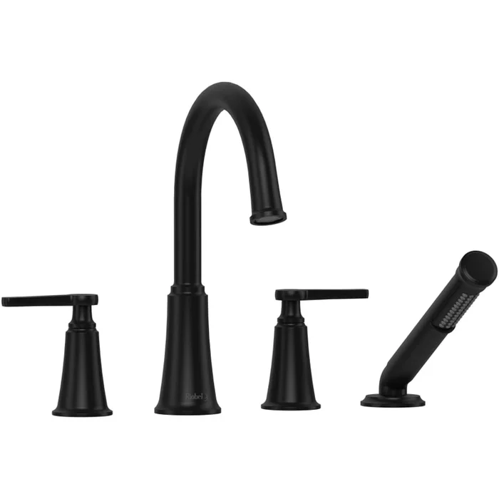 Riobel Momenti Deck Mounted Roman Tub Filler with Built-In Diverter – Includes Hand Shower
