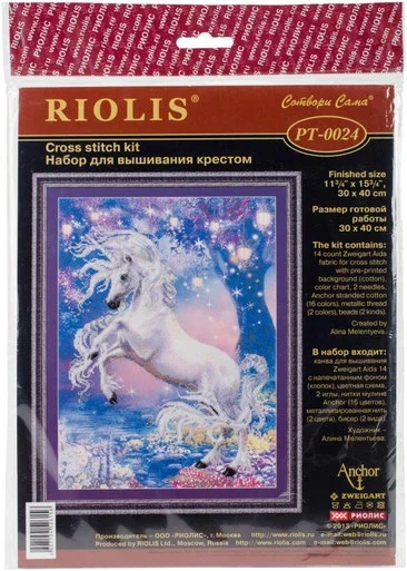 RIOLIS Stamped Cross Stitch Kit 11.75″X15.75″-Unicorn (14 Count)
