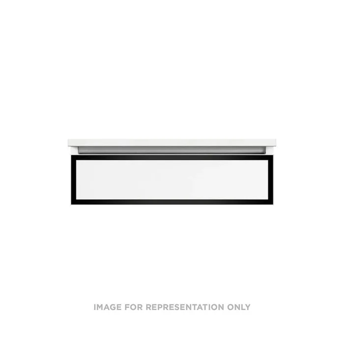 Robern Profiles Framed Vanity, 30” x 7-1/2” x 21”, Matte Black, Matte Black Frame, Plumbing Drawer