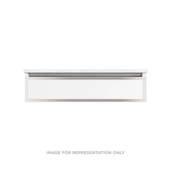 Robern Profiles Framed Vanity, 36” x 7-1/2” x 21”, Matte Gray, Polished Nickel Frame, Plumbing Drawer