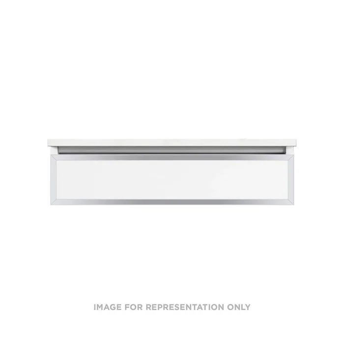 Robern Profiles Framed Vanity, 36” x 7-1/2” x 21”, Satin White, Chrome Frame, Tip Out Drawer
