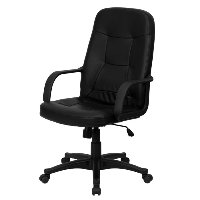 Roseto 25 Inch Wide Vinyl Executive Swivel Chair with Arms