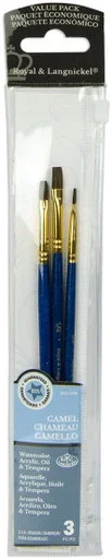 Royal Langnickel Sable Value Pack Brush Set-3/Pkg