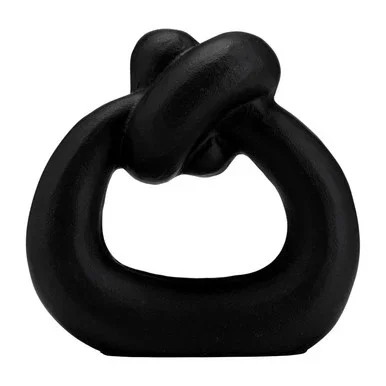 Sagebrook Home Contemporary Broad Knot Ring Statue With Black Finish 17827-01