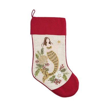 Sandy Holiday Mermaid Christmas Stocking Holidays for Fireplace Mantle