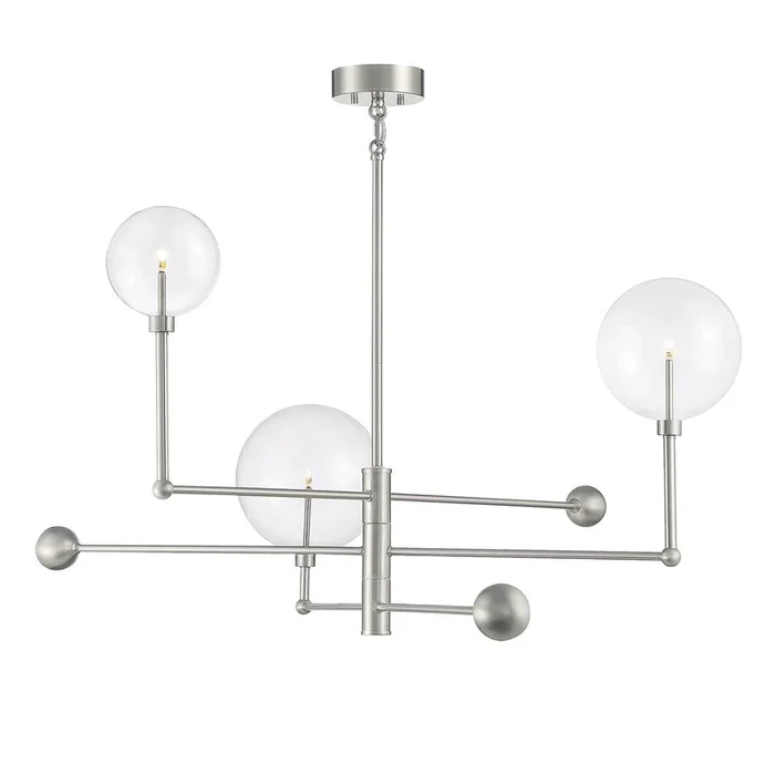 Savoy House 3-Light Chandelier in Brushed Nickel