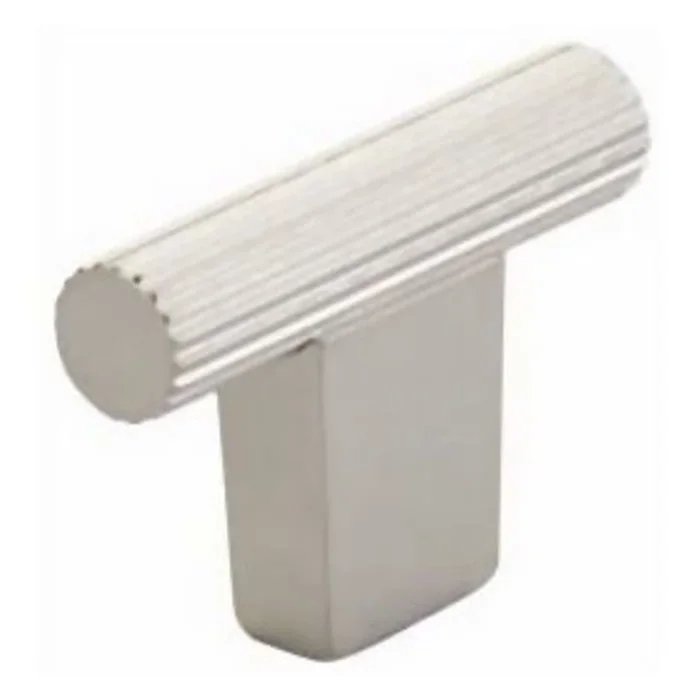 Schaub and Company Aspero 2″ Wide Luxury Ridged Round Cabinet “T” Bar Knob / Drawer Bar Knob – Made in Spain