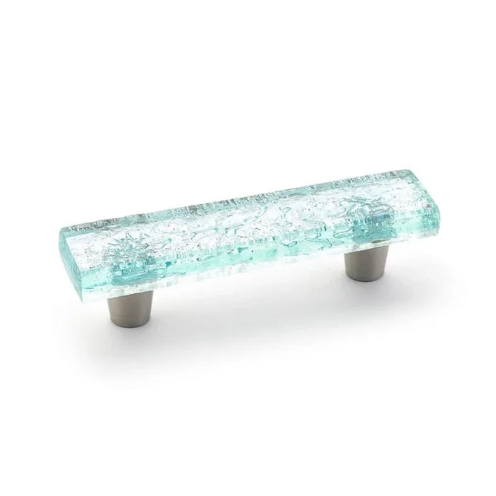 Schaub and Company Ice 3″ Center to Center Modern Decorative Glass Bar Cabinet Handle / Drawer Pull – Made in USA