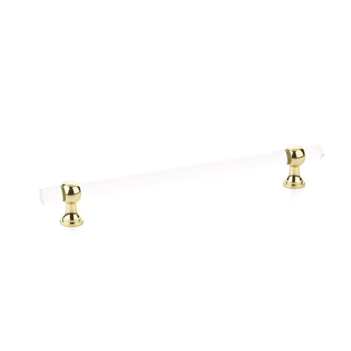 Schaub and Company Lumiere Transitional 8″ Euro Modern Acrylic and Solid Brass Luxury Adjustable Cabinet Bar Handle / Drawer Pull