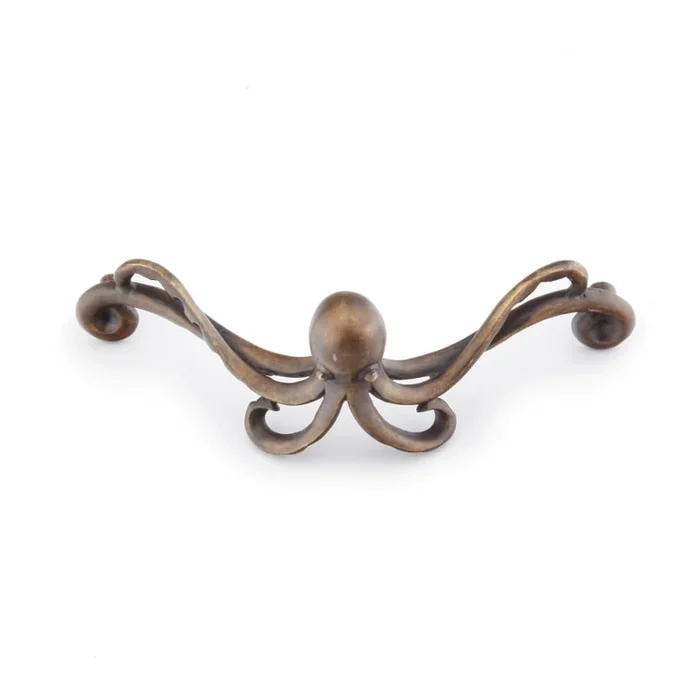 Schaub and Company Neptune 4-1/4″ Center to Center Ocean Solid Brass Nautical Octopus Cabinet Handle Pull / Drawer Pull