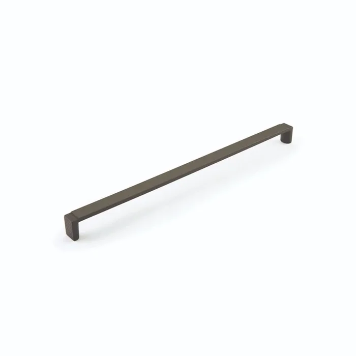 Schaub and Company Quadrato 13″ Luxury Euro Knurled Accent 12.59″ Center to Center Squared Oversized Cabinet Handle / Drawer Pull – Made in Italy