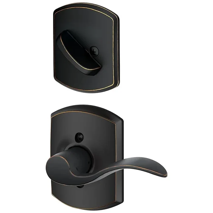 Schlage Accent Left Handed One-Sided Dummy Interior Pack with Greenwich Trim – Exterior Handleset Sold Separately
