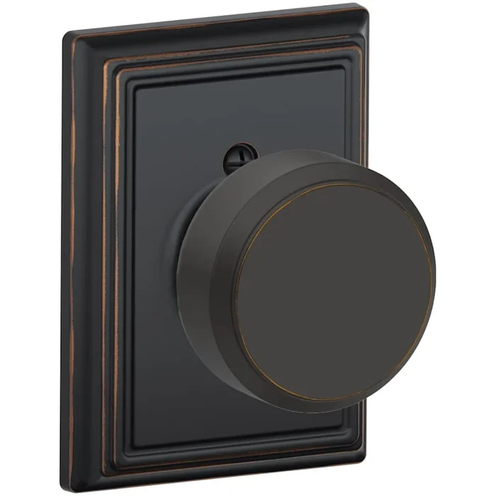 Schlage Bowery Non-Turning One-Sided Dummy Door Knob with Decorative Addison Rosette