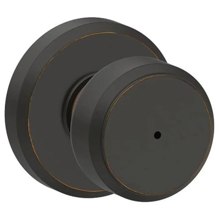 Schlage Bowery Privacy Door Knob Set with Decorative Greyson Trim