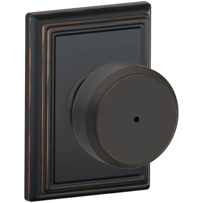 Schlage Bowery Privacy Knob Set with Decorative Addison Trim