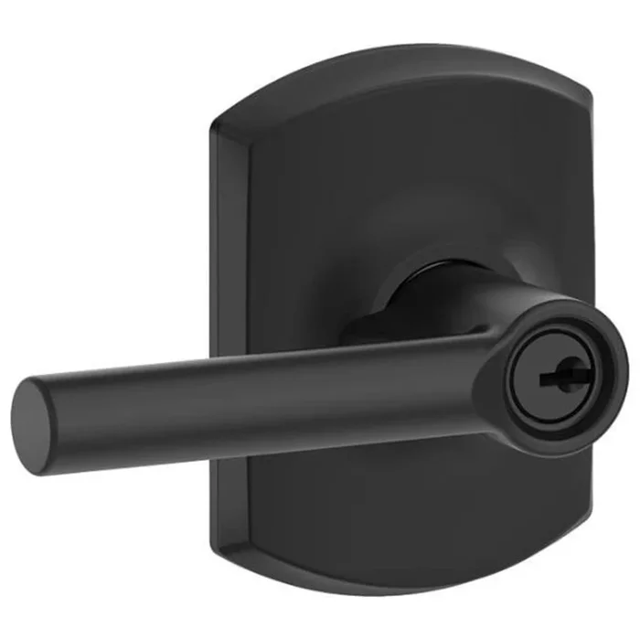 Schlage Broadway Single Cylinder Keyed Entry Storeroom Door Lever Set with Decorative Greenwich Trim