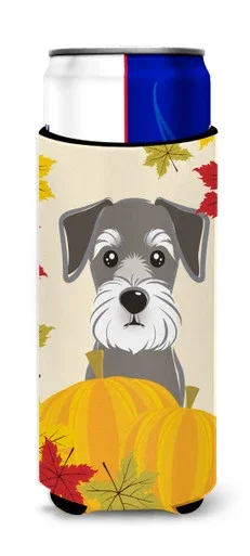 Schnauzer Thanksgiving Michelob Ultra beverage Insulator for slim cans BB2012MUK